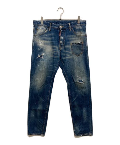 DSQUARED2（ディースクエアード）DSQUARED2 (ディースクエアード) ダメージデニムパンツ インディゴ サイズ:48の古着・服飾アイテム