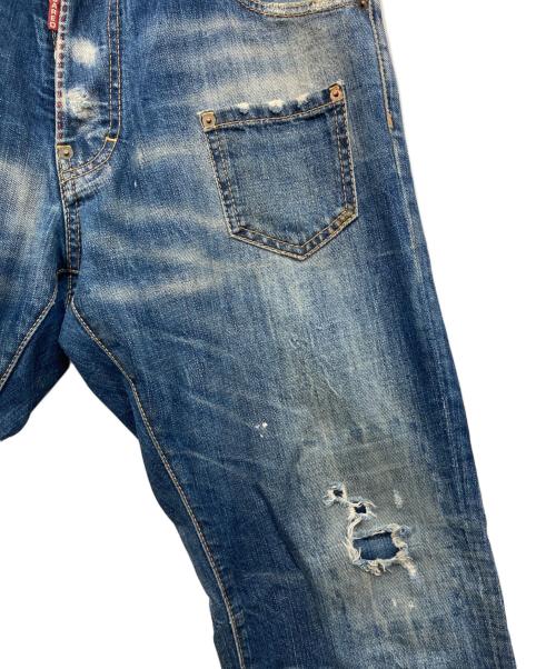 DSQUARED2（ディースクエアード）DSQUARED2 (ディースクエアード) ダメージデニムパンツ インディゴ サイズ:48の古着・服飾アイテム