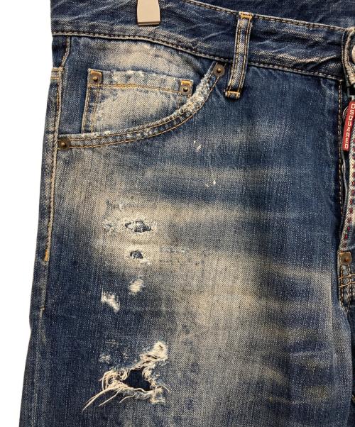 DSQUARED2（ディースクエアード）DSQUARED2 (ディースクエアード) ダメージデニムパンツ インディゴ サイズ:48の古着・服飾アイテム