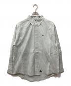 DESCENDANTディセンダント）の古着「ストライプシャツ」｜グリーン×ホワイト