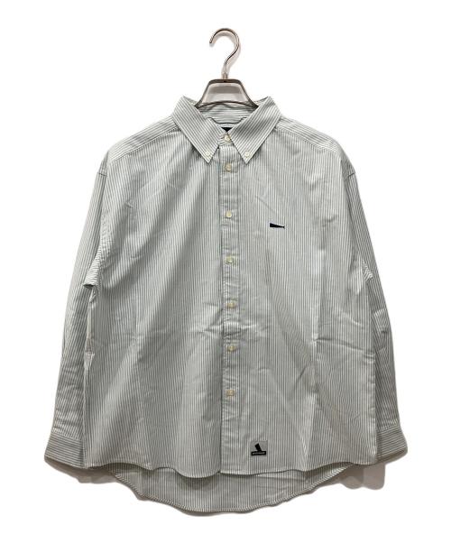 DESCENDANT（ディセンダント）DESCENDANT (ディセンダント) ストライプシャツ グリーン×ホワイト サイズ:1の古着・服飾アイテム