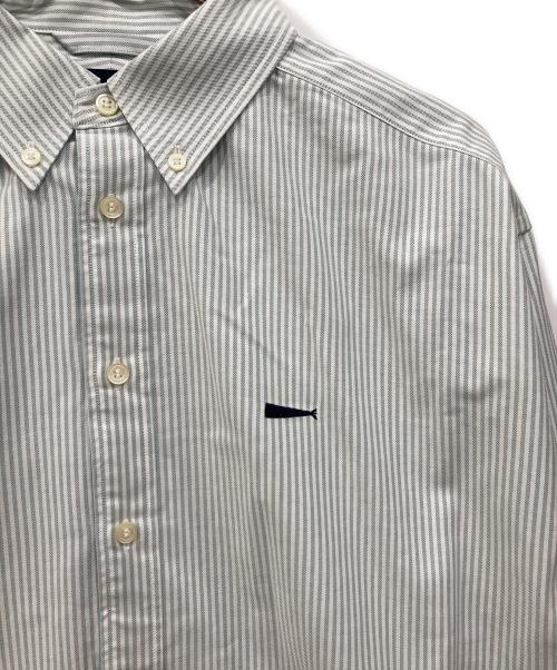 DESCENDANT（ディセンダント）DESCENDANT (ディセンダント) ストライプシャツ グリーン×ホワイト サイズ:1の古着・服飾アイテム