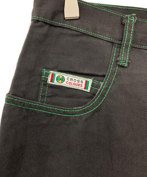 CROSS COLOURS（クロスカラーズ）CROSS COLOURS (クロスカラーズ) ステッチパンツ ブラック サイズ:30の古着・服飾アイテム