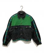 CROSS COLOURSクロスカラーズ）の古着「デニムジャケット」｜グリーン×ブラック