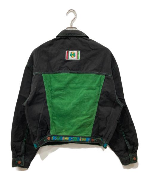 CROSS COLOURS（クロスカラーズ）CROSS COLOURS (クロスカラーズ) デニムジャケット グリーン×ブラック サイズ:1の古着・服飾アイテム