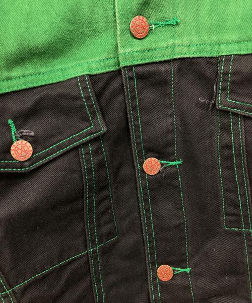 CROSS COLOURS（クロスカラーズ）CROSS COLOURS (クロスカラーズ) デニムジャケット グリーン×ブラック サイズ:1の古着・服飾アイテム