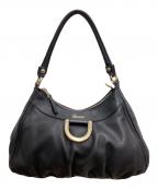 GUCCIグッチ）の古着「レザーセミショルダーバッグ」｜ブラック