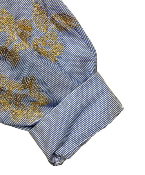 ne quittez pas（ヌキテパ）ne quittez pas (ヌキテパ) シャツワンピース ブルー×ホワイト サイズ:Freeの古着・服飾アイテム