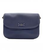 Kate Spadeケイトスペード）の古着「レザーショルダーバッグ」｜ネイビー