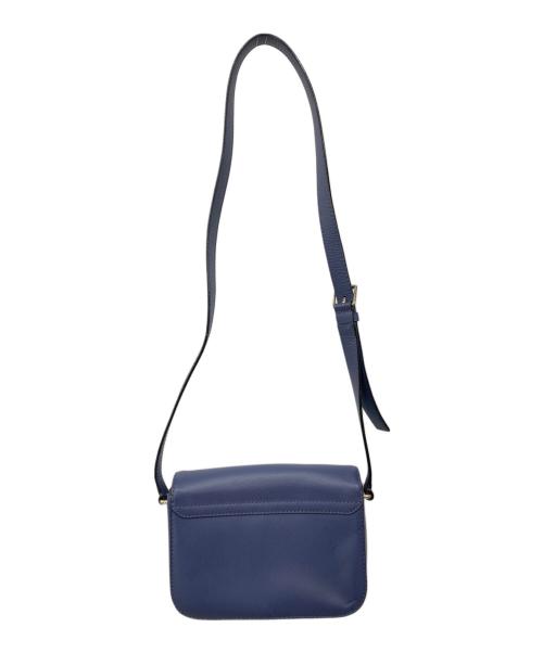 Kate Spade（ケイトスペード）Kate Spade (ケイトスペード) レザーショルダーバッグ ネイビーの古着・服飾アイテム