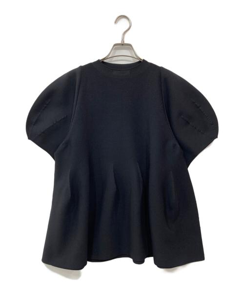 machatt（マチャット）machatt (マチャット) ホールガーメントフォルム半袖ニット ブラック サイズ:Freeの古着・服飾アイテム