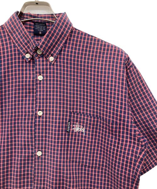 stussy（ステューシー）stussy (ステューシー) チェックシャツ レッド×ネイビー サイズ:Mの古着・服飾アイテム