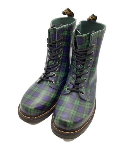 Dr.Martens（ドクターマーチン）Dr.Martens (ドクターマーチン) 8ホールレインブーツ ネイビー×グリーン サイズ: 25cmの古着・服飾アイテム