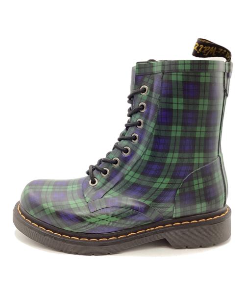Dr.Martens（ドクターマーチン）Dr.Martens (ドクターマーチン) 8ホールレインブーツ ネイビー×グリーン サイズ: 25cmの古着・服飾アイテム