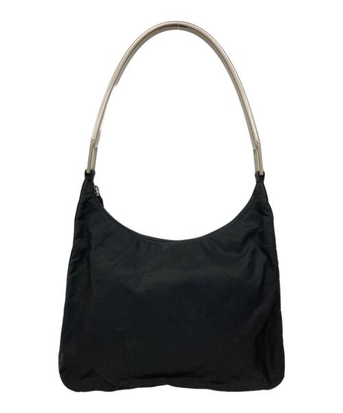 PRADA（プラダ）PRADA (プラダ) メタルハンドル ワンショルダーバッグ ブラックの古着・服飾アイテム