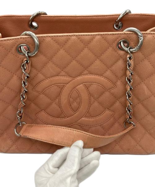 CHANEL（シャネル）CHANEL (シャネル) キャビアスキン チェーントートバッグ ピンクの古着・服飾アイテム