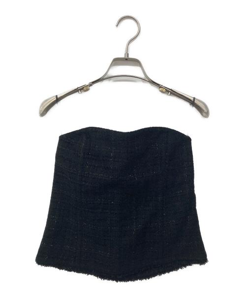 BALLSEY（ボールジィ）BALLSEY (ボールジィ) ツイードビスチェ セットアップ ブラック サイズ:ビスチェFree パンツ34の古着・服飾アイテム