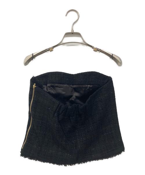 BALLSEY（ボールジィ）BALLSEY (ボールジィ) ツイードビスチェ セットアップ ブラック サイズ:ビスチェFree パンツ34の古着・服飾アイテム