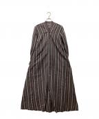 TOMORROW LAND collectionトゥモローランドコレクション）の古着「ストライプシャツワンピース」｜グレー×ピンク
