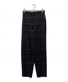 TOMORROW LAND collection（トゥモローランドコレクション）の古着「ウールチェックツィードペグトップパンツ」｜ブラウン