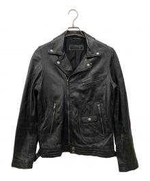 Liugoo Leathers（リューグーレザーズ）の古着「シープスキン ライダースジャケット」｜ブラック