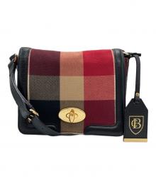 BLUE LABEL CRESTBRIDGE（ブルーレーベルクレストブリッジ）の古着「チェックフラップショルダーバッグ」｜レッド