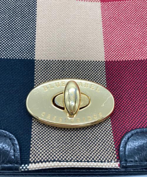 BLUE LABEL CRESTBRIDGE（ブルーレーベルクレストブリッジ）BLUE LABEL CRESTBRIDGE (ブルーレーベルクレストブリッジ) チェックフラップショルダーバッグ レッドの古着・服飾アイテム