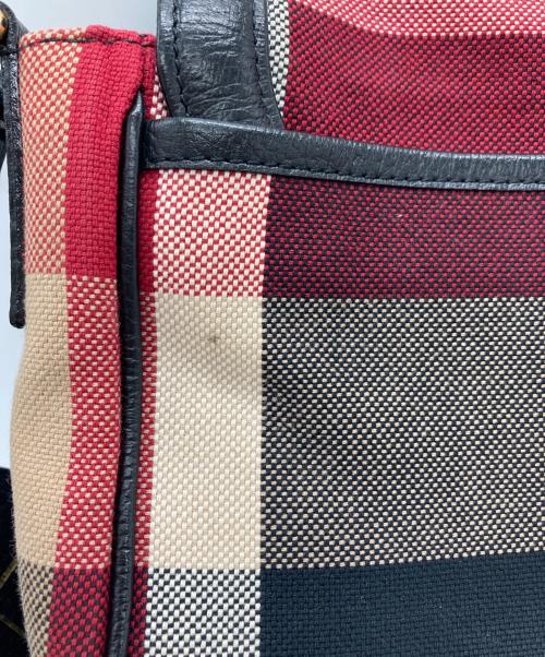 BLUE LABEL CRESTBRIDGE（ブルーレーベルクレストブリッジ）BLUE LABEL CRESTBRIDGE (ブルーレーベルクレストブリッジ) チェックフラップショルダーバッグ レッドの古着・服飾アイテム