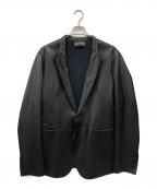 EMPORIO ARMANIエンポリオアルマーニ）の古着「レザーテーラードジャケット」｜ブラック
