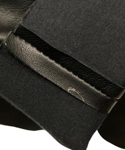 EMPORIO ARMANI（エンポリオアルマーニ）EMPORIO ARMANI (エンポリオアルマーニ) レザーテーラードジャケット ブラック サイズ:52の古着・服飾アイテム