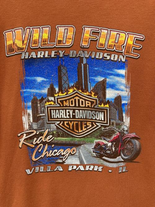 HARLEY-DAVIDSON（ハーレーダビッドソン）HARLEY-DAVIDSON (ハーレーダビッドソン) サーマルカットソー オレンジ サイズ:XLの古着・服飾アイテム