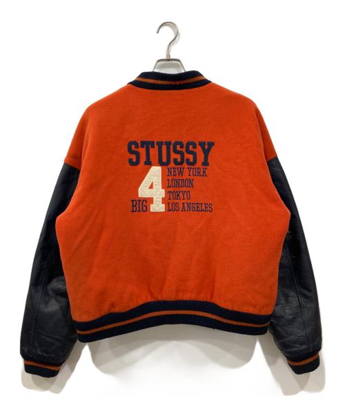 stussy（ステューシー）stussy (ステューシー) スタジャン オレンジ サイズ:Lの古着・服飾アイテム