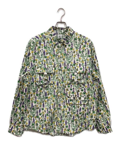 NIKE ACG（ナイキエーシージー）NIKE ACG (ナイキエーシージー) 総柄シャツ グリーン×ホワイト サイズ:XLの古着・服飾アイテム