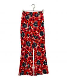 MARNI（マルニ）の古着「ブロックチェックフレアスラックス」｜レッド