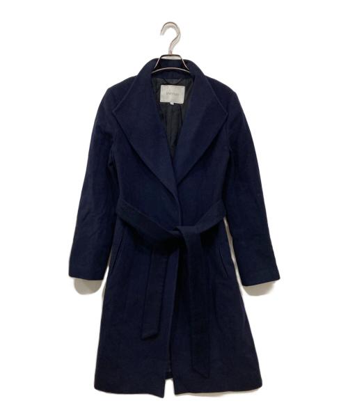 UNTITLED（アンタイトル）UNTITLED (アンタイトル) Super130's プラチナムウールBIGカラーコート ネイビー サイズ:2の古着・服飾アイテム