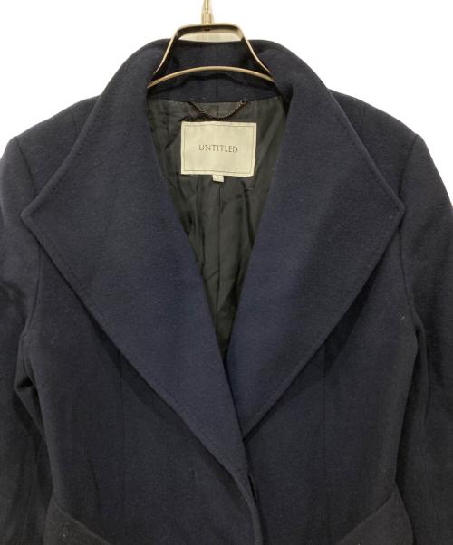 UNTITLED（アンタイトル）UNTITLED (アンタイトル) Super130's プラチナムウールBIGカラーコート ネイビー サイズ:2の古着・服飾アイテム