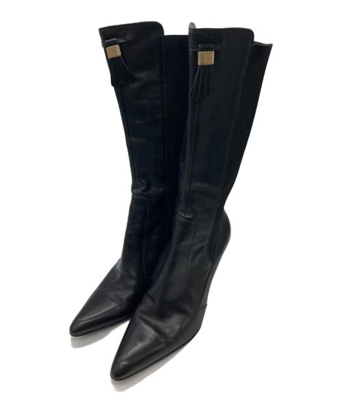 Yves Saint Laurent（イヴサンローラン）Yves Saint Laurent (イヴサンローラン) レザーブーツ ブラック サイズ:36 1/2の古着・服飾アイテム