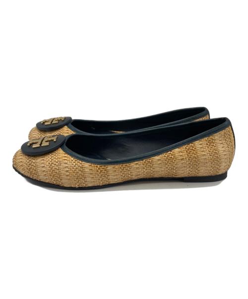 TORY BURCH（トリーバーチ）TORY BURCH (トリーバーチ) 編み込みフラットシューズ ベージュ サイズ:8Mの古着・服飾アイテム