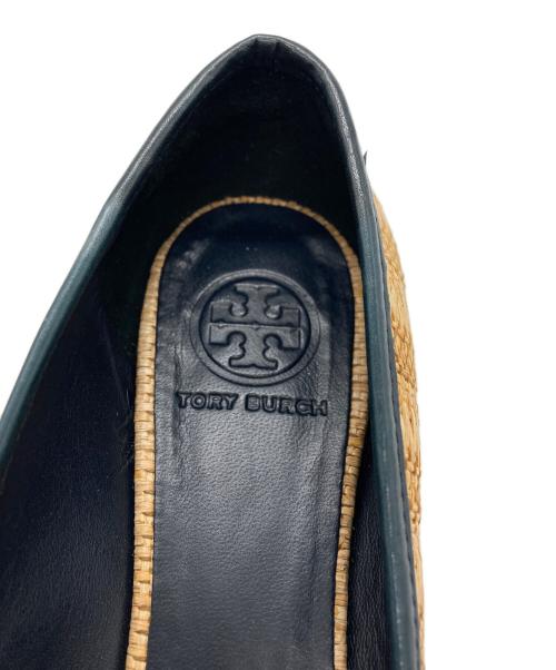 TORY BURCH（トリーバーチ）TORY BURCH (トリーバーチ) 編み込みフラットシューズ ベージュ サイズ:8Mの古着・服飾アイテム
