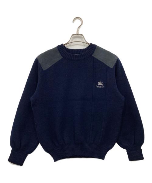 Burberry's（バーバリー）Burberry's (バーバリーズ) ショルダーパッチニット ネイビー サイズ:Mの古着・服飾アイテム