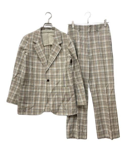 MACKINTOSH PHILOSOPHY（マッキントッシュ フィロソフィー）MACKINTOSH PHILOSOPHY (マッキントッシュ フィロソフィー) チェックジャケットセットアップ ベージュ サイズ:2の古着・服飾アイテム