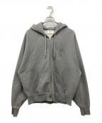 AMI Alexandre Mattiussiアミアレクサンドルマテュッシ）の古着「ハートAロゴ刺繍ジップパーカー」｜グレー