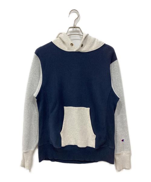 Champion（チャンピオン）Champion (チャンピオン) リバースウィーブパーカー ネイビー×グレー サイズ:Mの古着・服飾アイテム