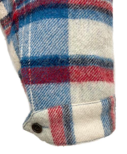 WE11DONE（ウェルダン）WE11DONE (ウェルダン) CHECK ANORAK WOOL SHIRT / チェックアノラックウールシャツ ブルー×レッド サイズ:Lの古着・服飾アイテム