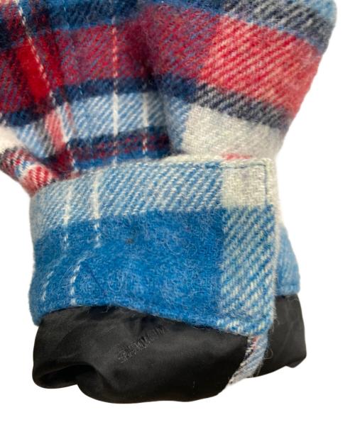 WE11DONE（ウェルダン）WE11DONE (ウェルダン) CHECK ANORAK WOOL SHIRT / チェックアノラックウールシャツ ブルー×レッド サイズ:Lの古着・服飾アイテム