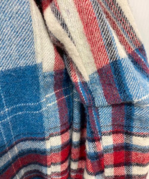WE11DONE（ウェルダン）WE11DONE (ウェルダン) CHECK ANORAK WOOL SHIRT / チェックアノラックウールシャツ ブルー×レッド サイズ:Lの古着・服飾アイテム