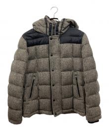MONCLER（モンクレール）の古着「GUYENNE(ギエンヌ)ウールヘリンボーン切替ダウンジャケット」｜ベージュ