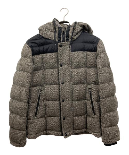 MONCLER（モンクレール）MONCLER (モンクレール) GUYENNE(ギエンヌ)ウールヘリンボーン切替ダウンジャケット ベージュ サイズ:1の古着・服飾アイテム