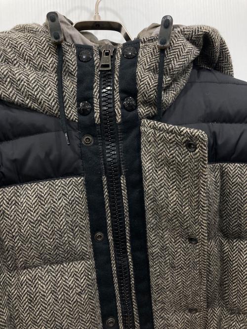 MONCLER（モンクレール）MONCLER (モンクレール) GUYENNE(ギエンヌ)ウールヘリンボーン切替ダウンジャケット ベージュ サイズ:1の古着・服飾アイテム