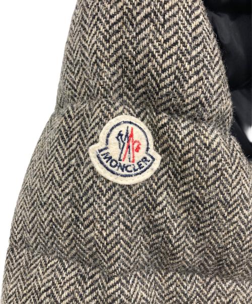 MONCLER（モンクレール）MONCLER (モンクレール) GUYENNE(ギエンヌ)ウールヘリンボーン切替ダウンジャケット ベージュ サイズ:1の古着・服飾アイテム